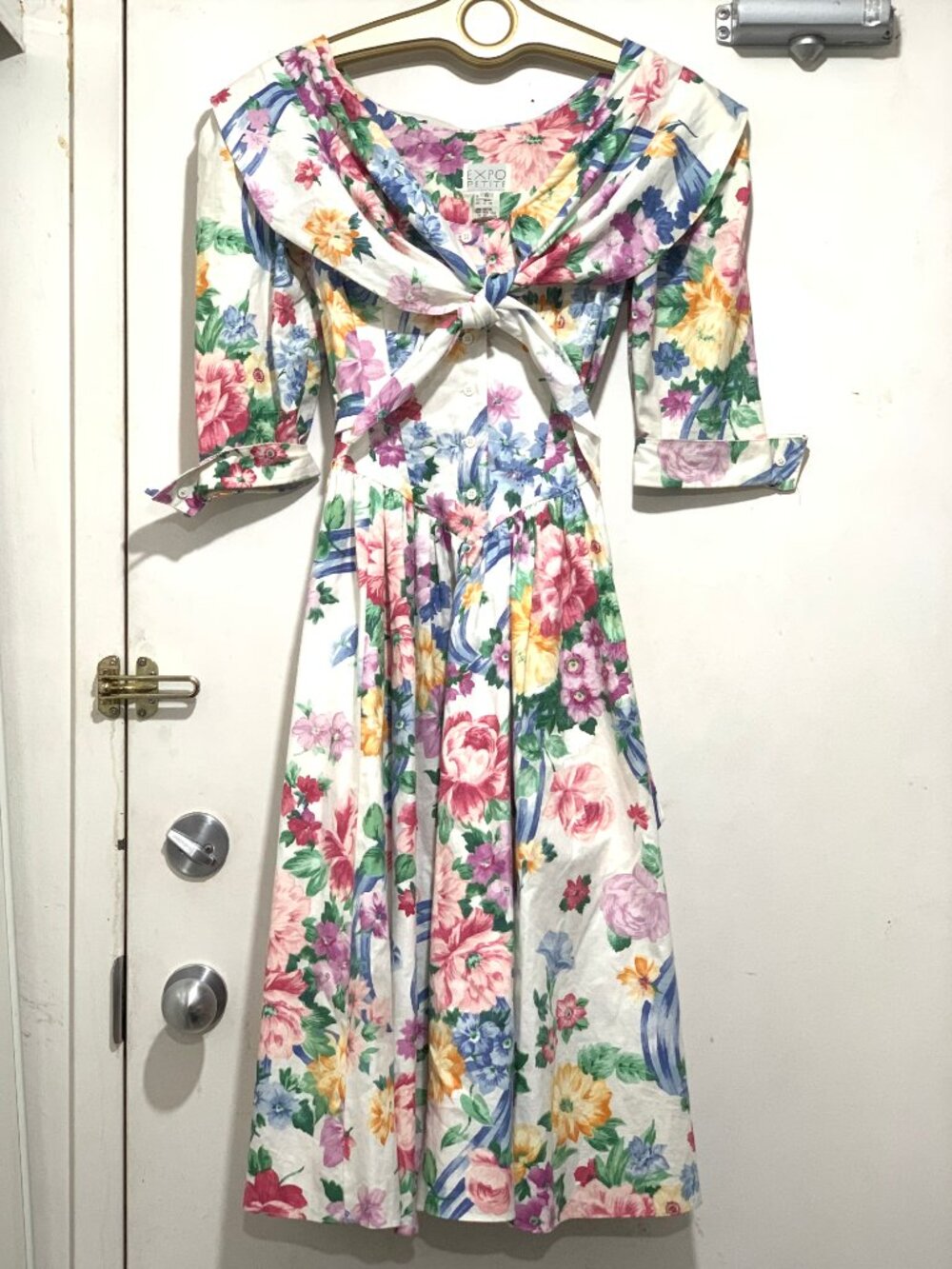 VINTAGE EXPO FLORAL COTTON MIDI DRESSES SIZE 6P/6